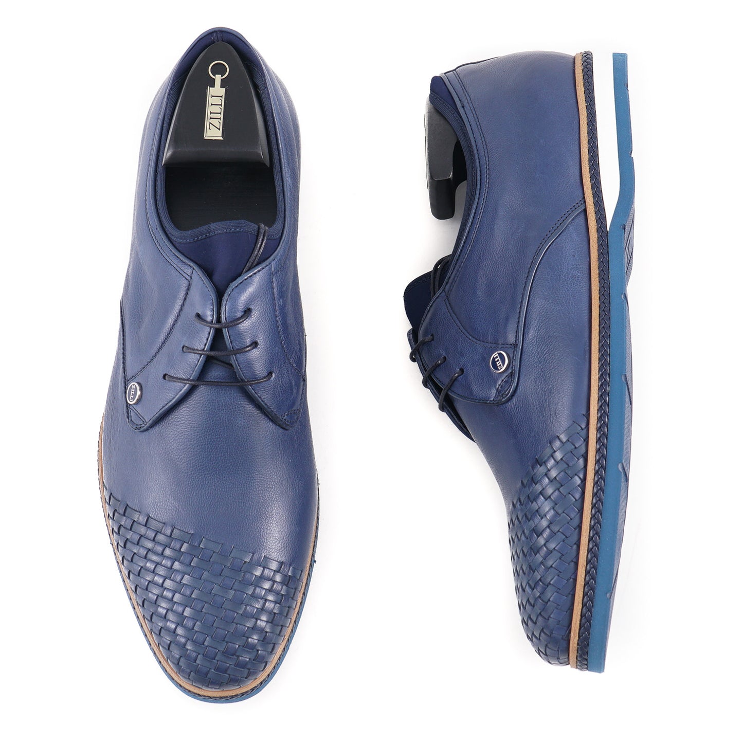 Zilli Calf Leather Derby with Woven Detail - Top Shelf Apparel