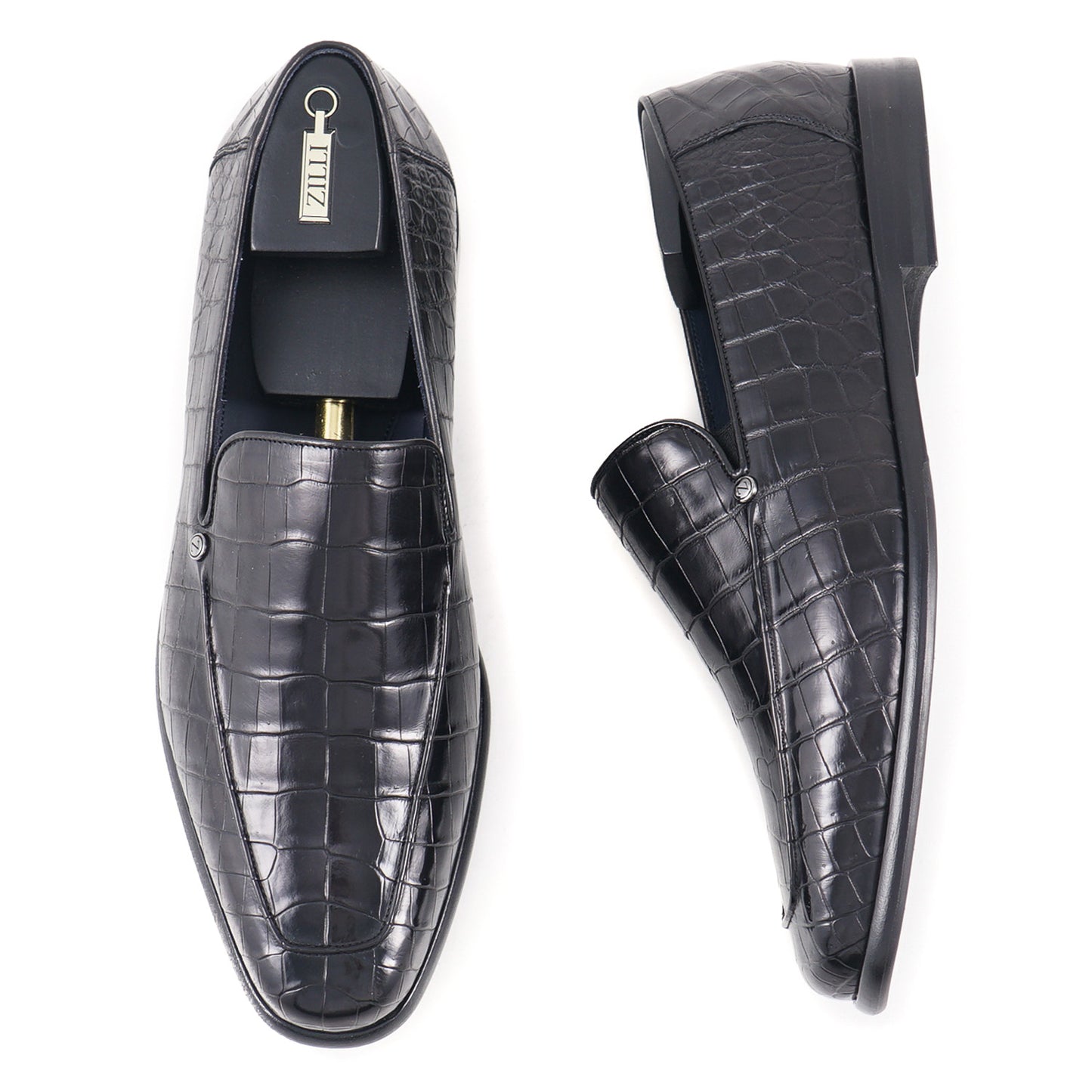 Zilli Satin Black Full Crocodile Loafers - Top Shelf Apparel