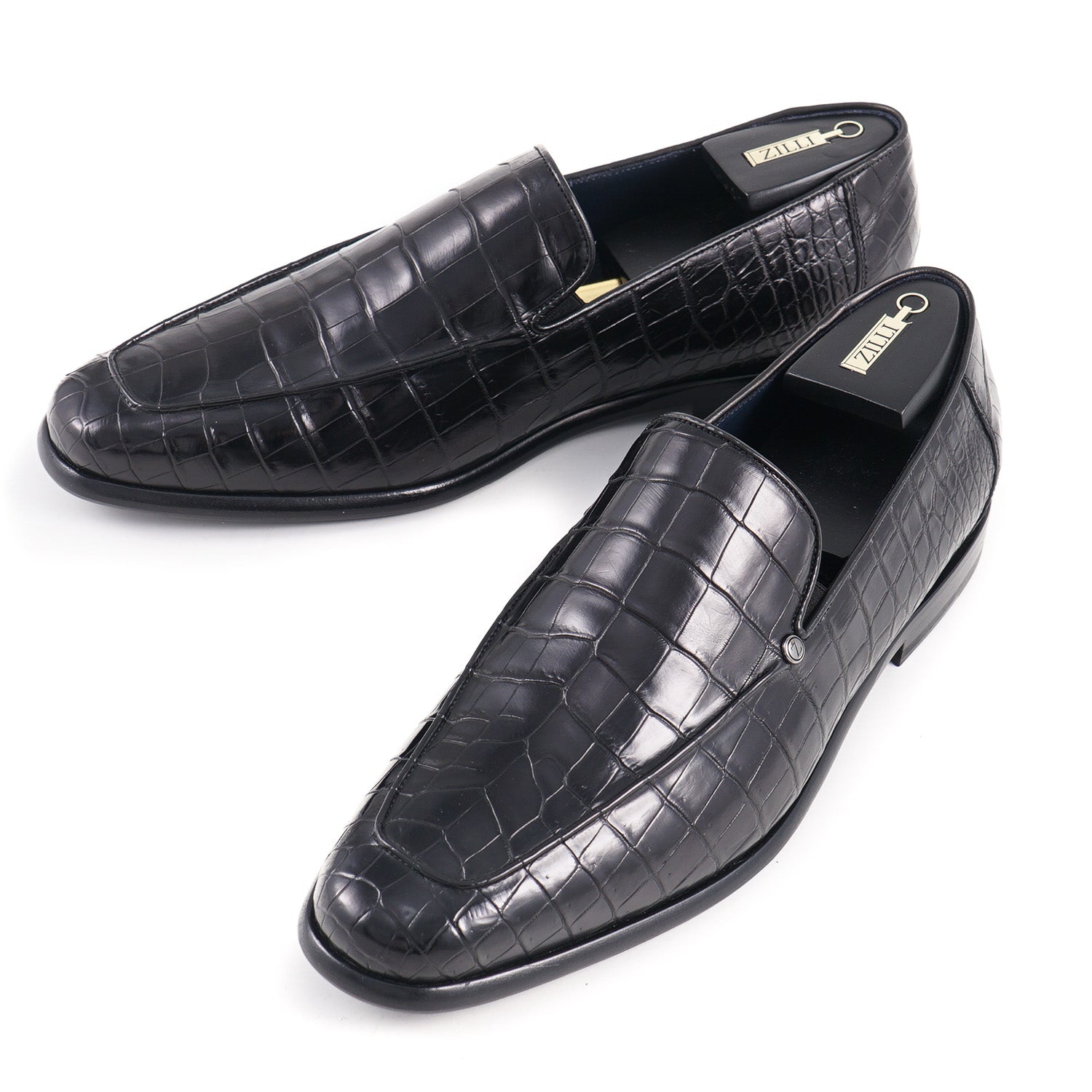 Zilli Satin Black Full Crocodile Loafers - Top Shelf Apparel
