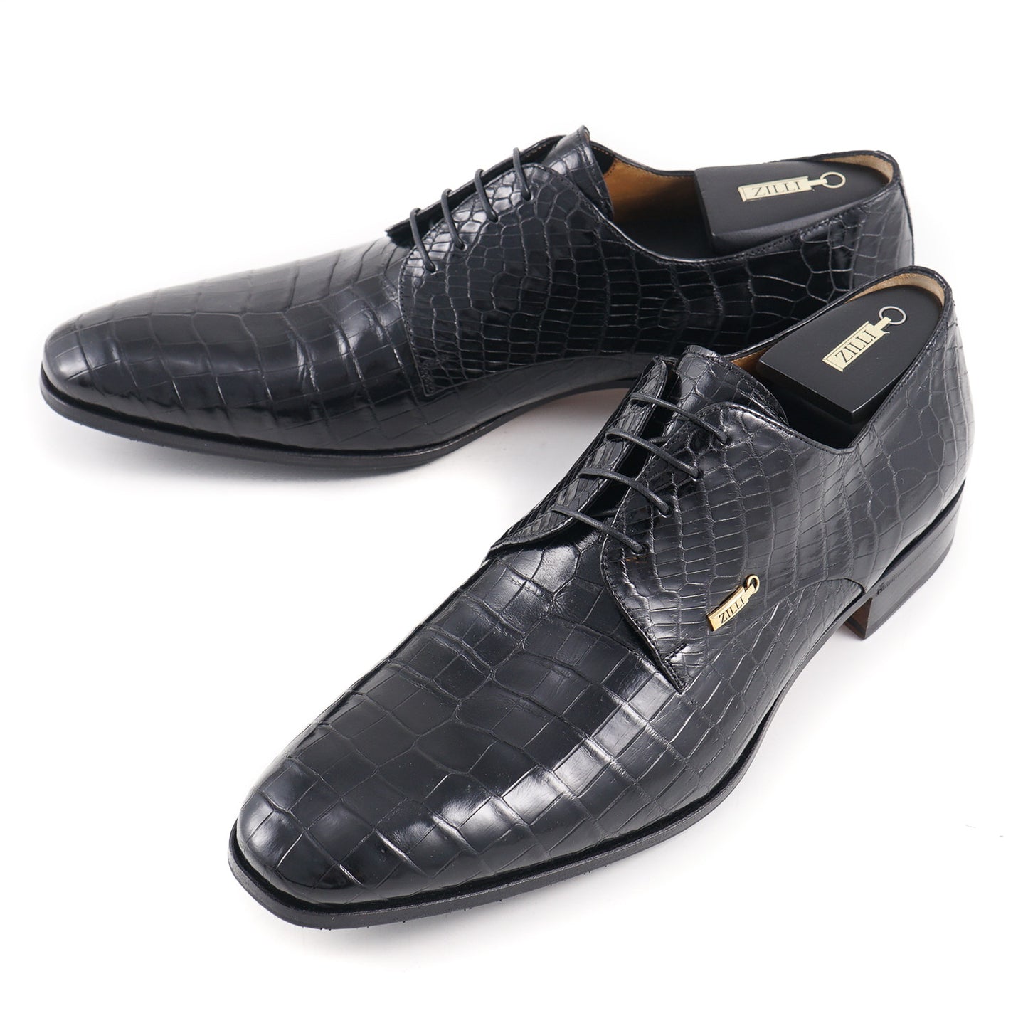 Zilli Black Full Crocodile Derby - Top Shelf Apparel