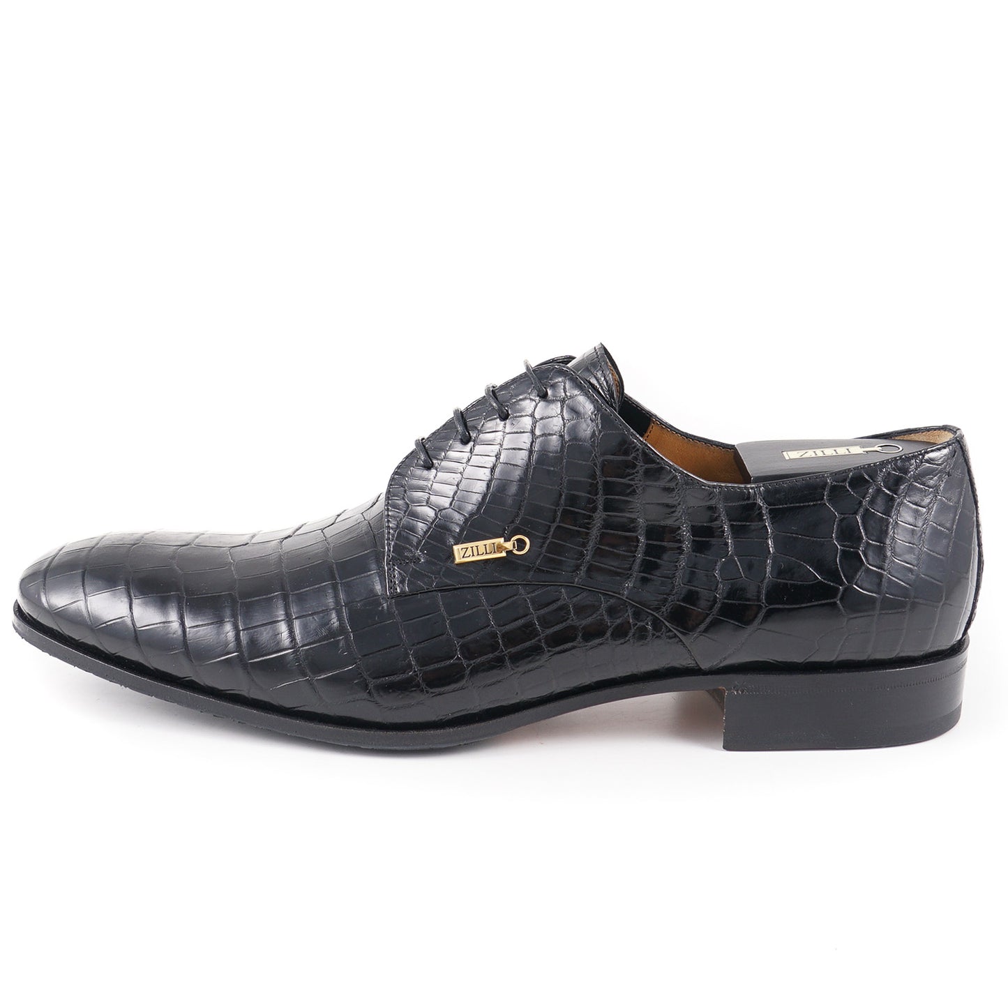 Zilli Black Full Crocodile Derby - Top Shelf Apparel