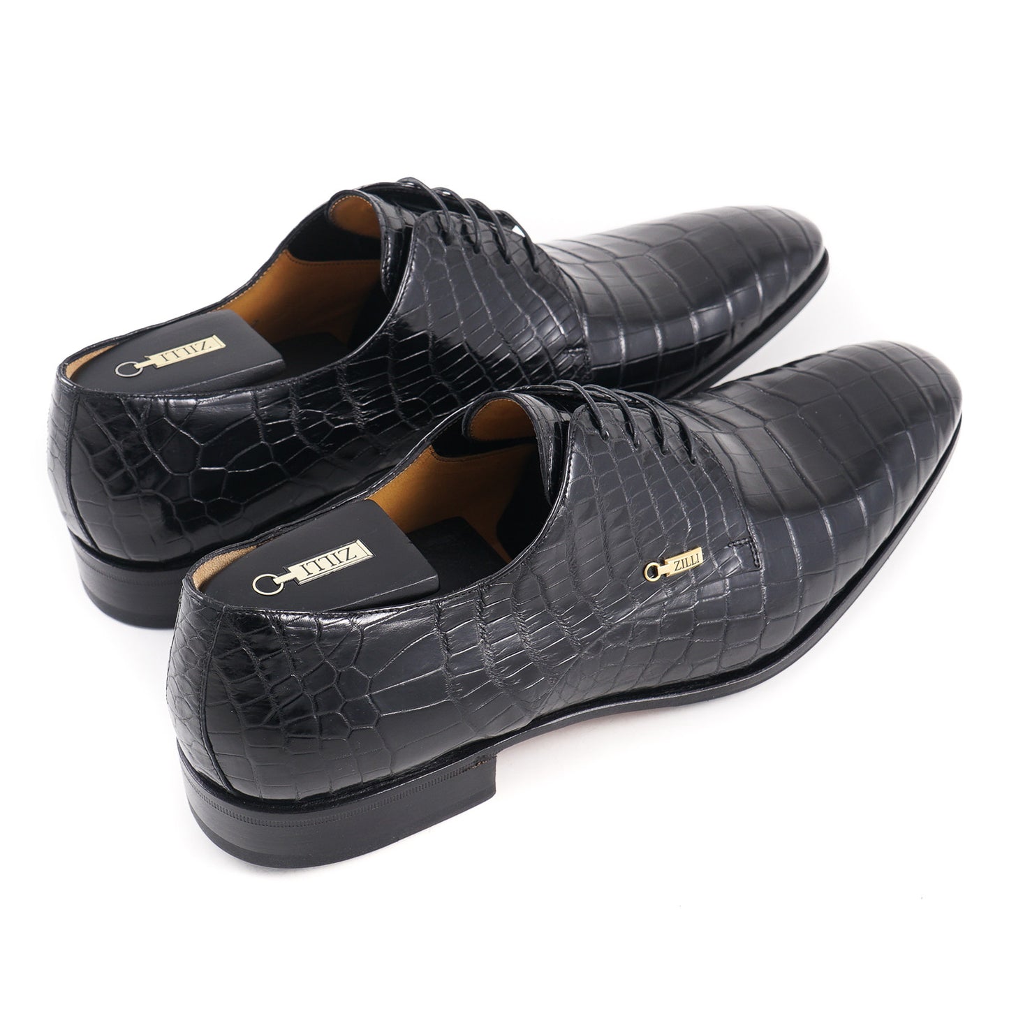 Zilli Black Full Crocodile Derby - Top Shelf Apparel