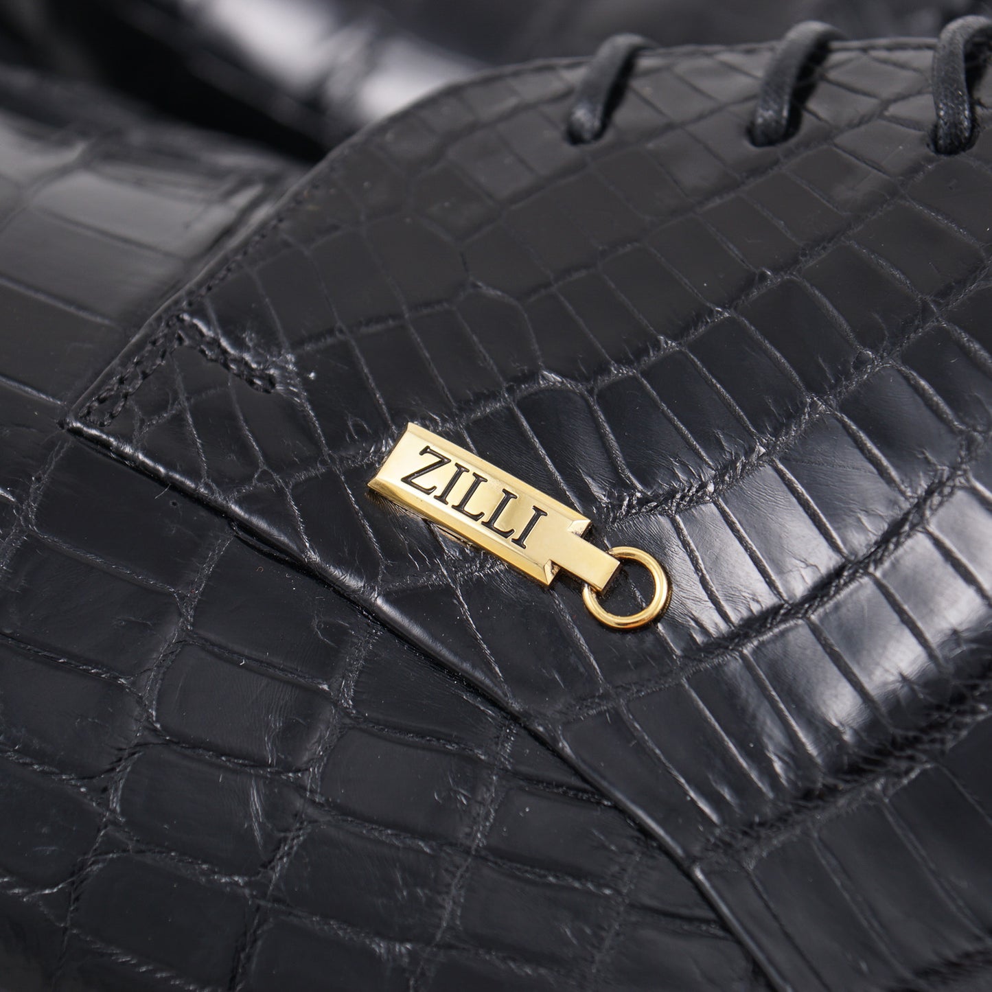 Zilli Black Full Crocodile Derby - Top Shelf Apparel