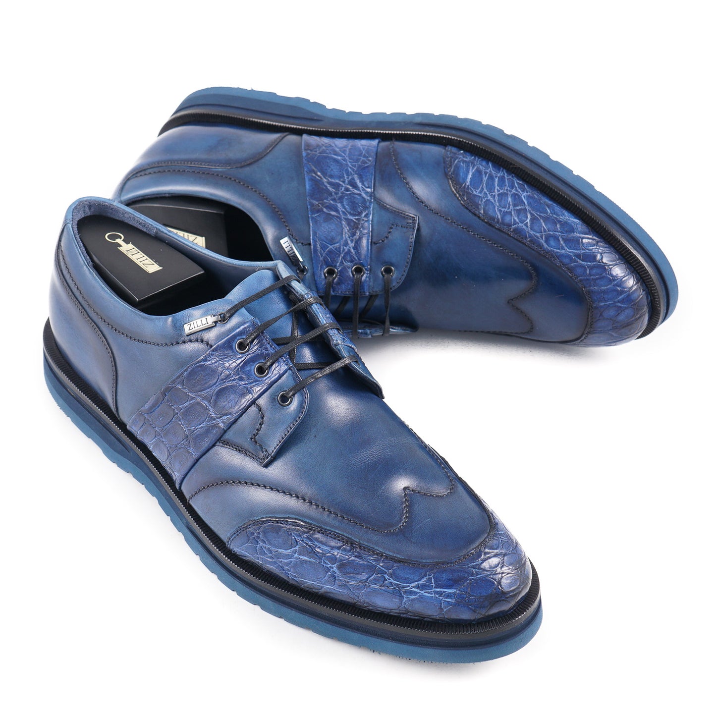 Zilli Crocodile and Calf Leather Derby - Top Shelf Apparel