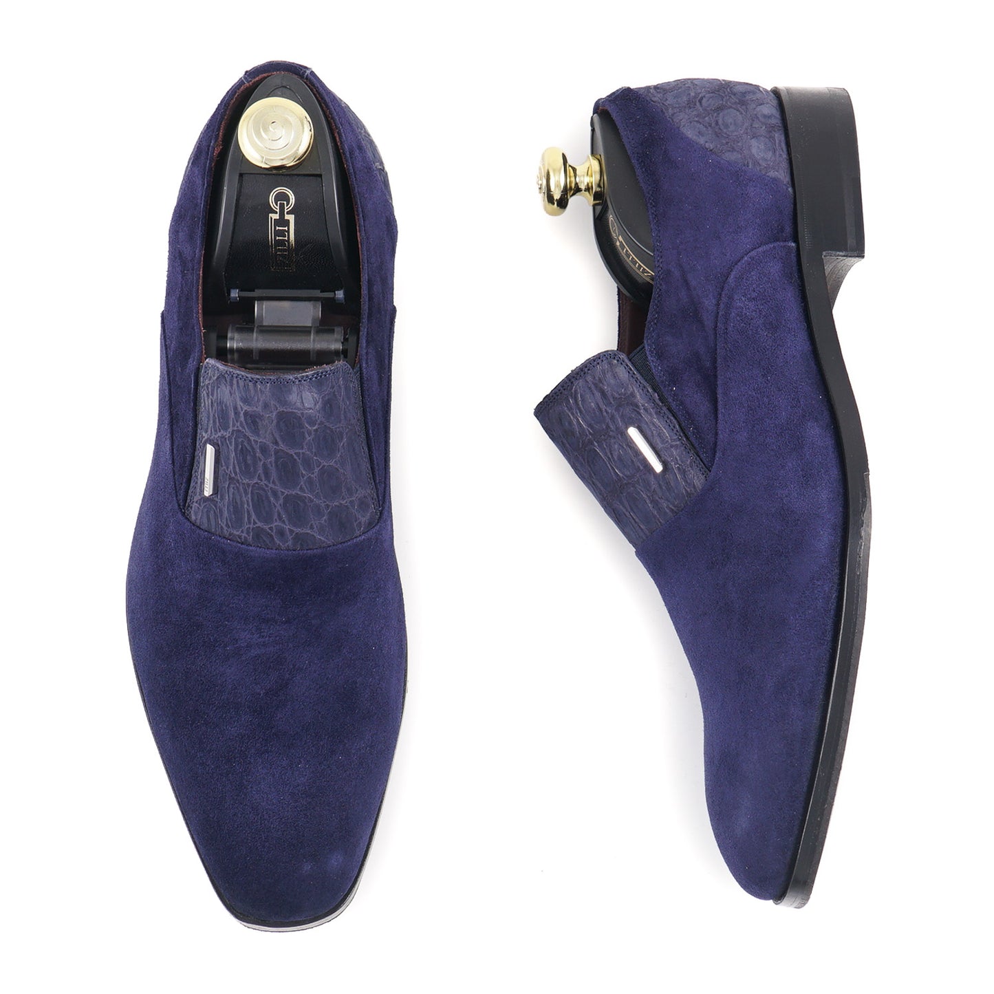 Zilli Calf Suede and Caiman Loafers - Top Shelf Apparel