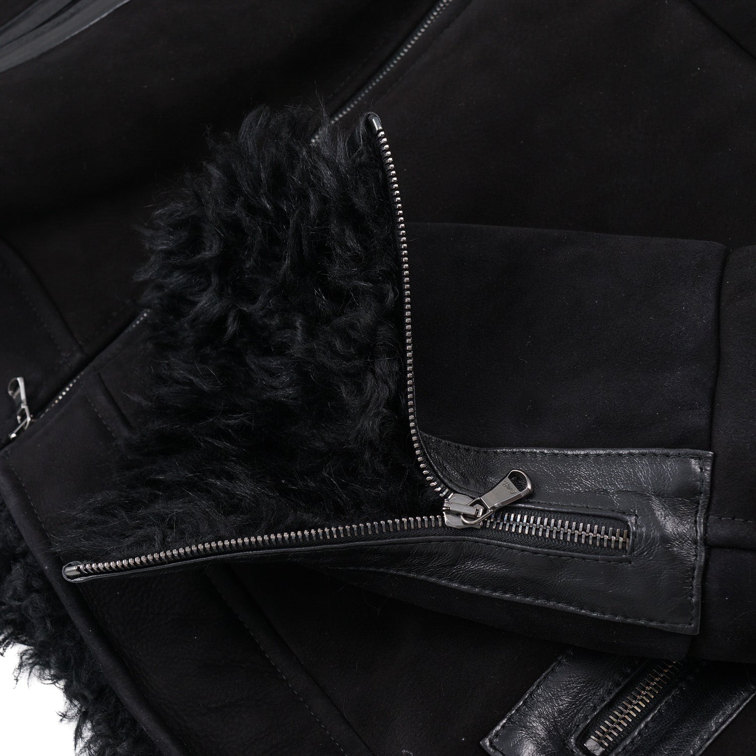 Isaia Shearling Leather Moto Jacket - Top Shelf Apparel