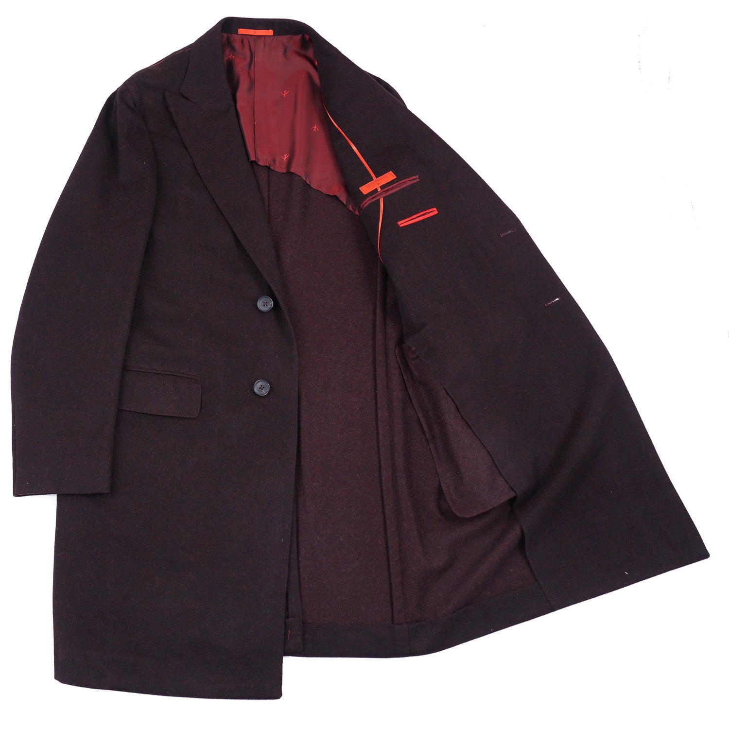 Isaia 'Portofino' Burgundy Cashmere Overcoat - Top Shelf Apparel