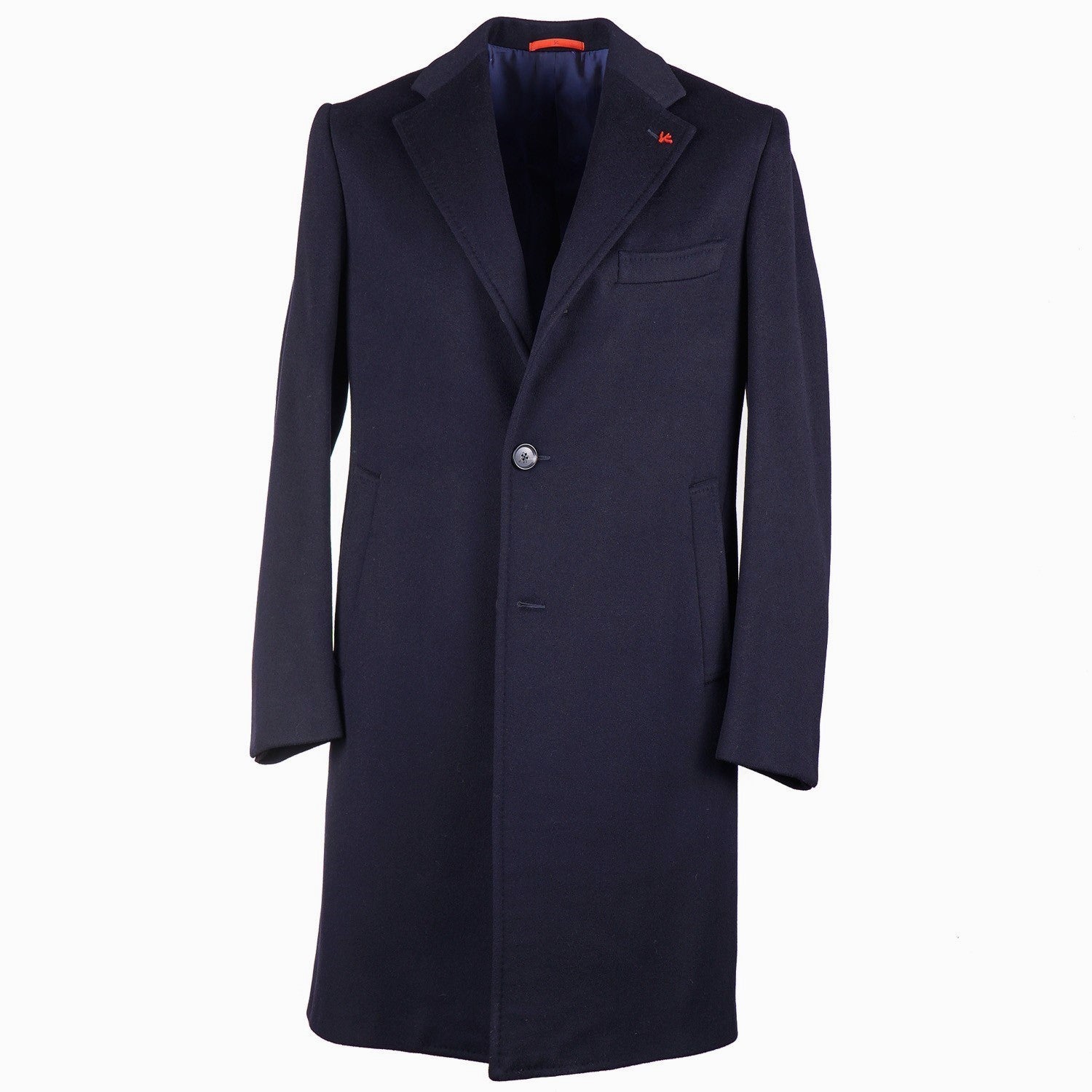 Isaia Navy Blue Wool Overcoat - Top Shelf Apparel