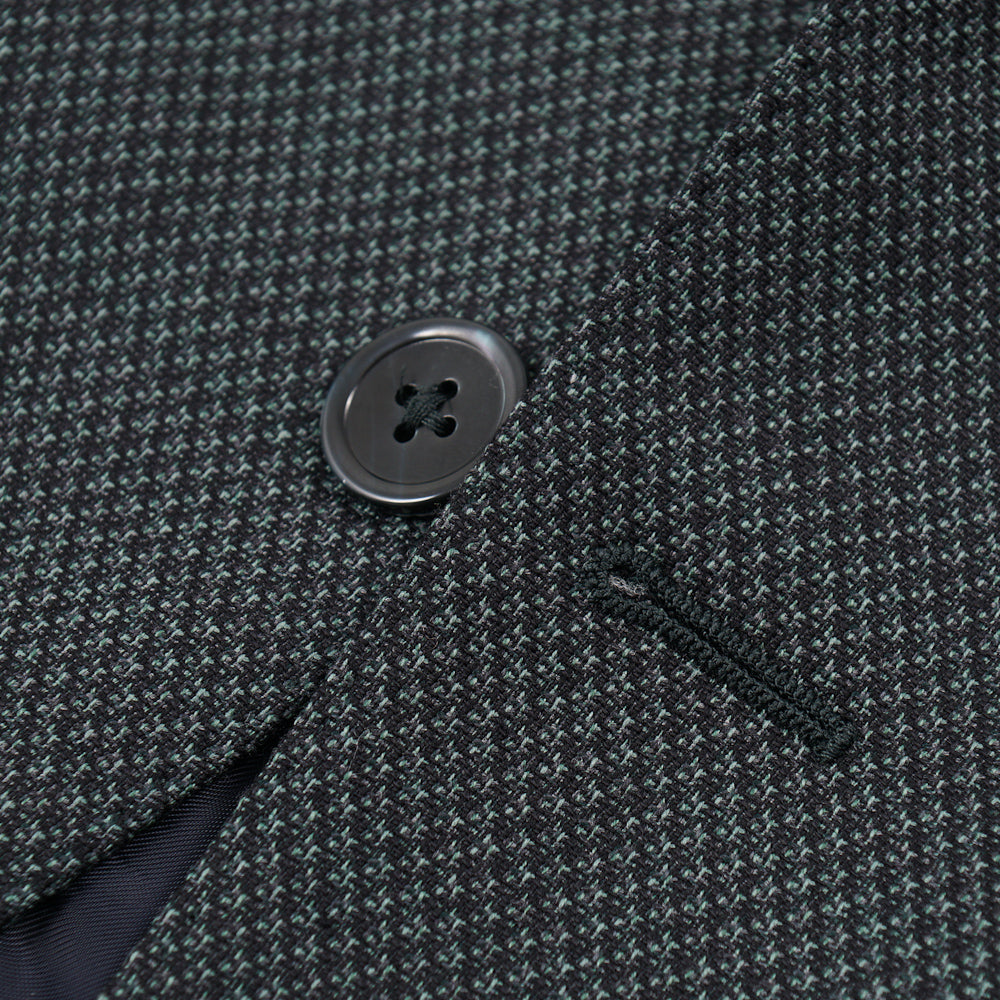 Isaia Dark Green Woven Wool Sport Coat - Top Shelf Apparel