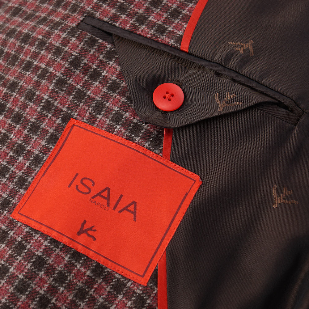 Isaia Raspberry Check Aqua Cashmere Sport Coat - Top Shelf Apparel