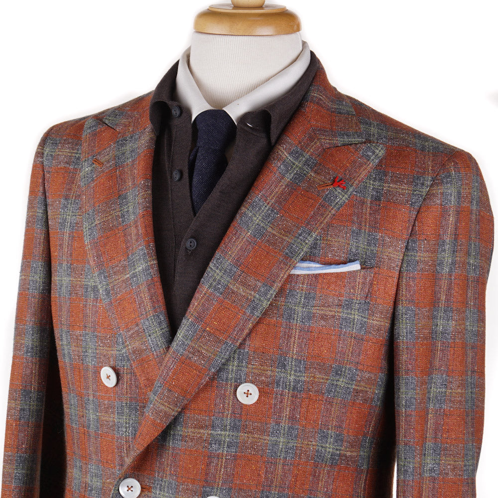 Isaia Orange Check Silk-Linen-Wool Sport Coat – Top Shelf Apparel