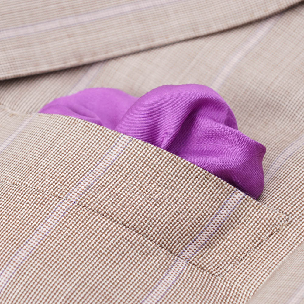 Isaia Light Brown and Lavender Striped Suit - Top Shelf Apparel