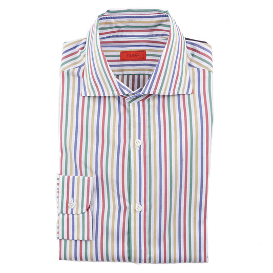 Isaia Slim-Fit Multicolor Stripe Dress Shirt - Top Shelf Apparel
