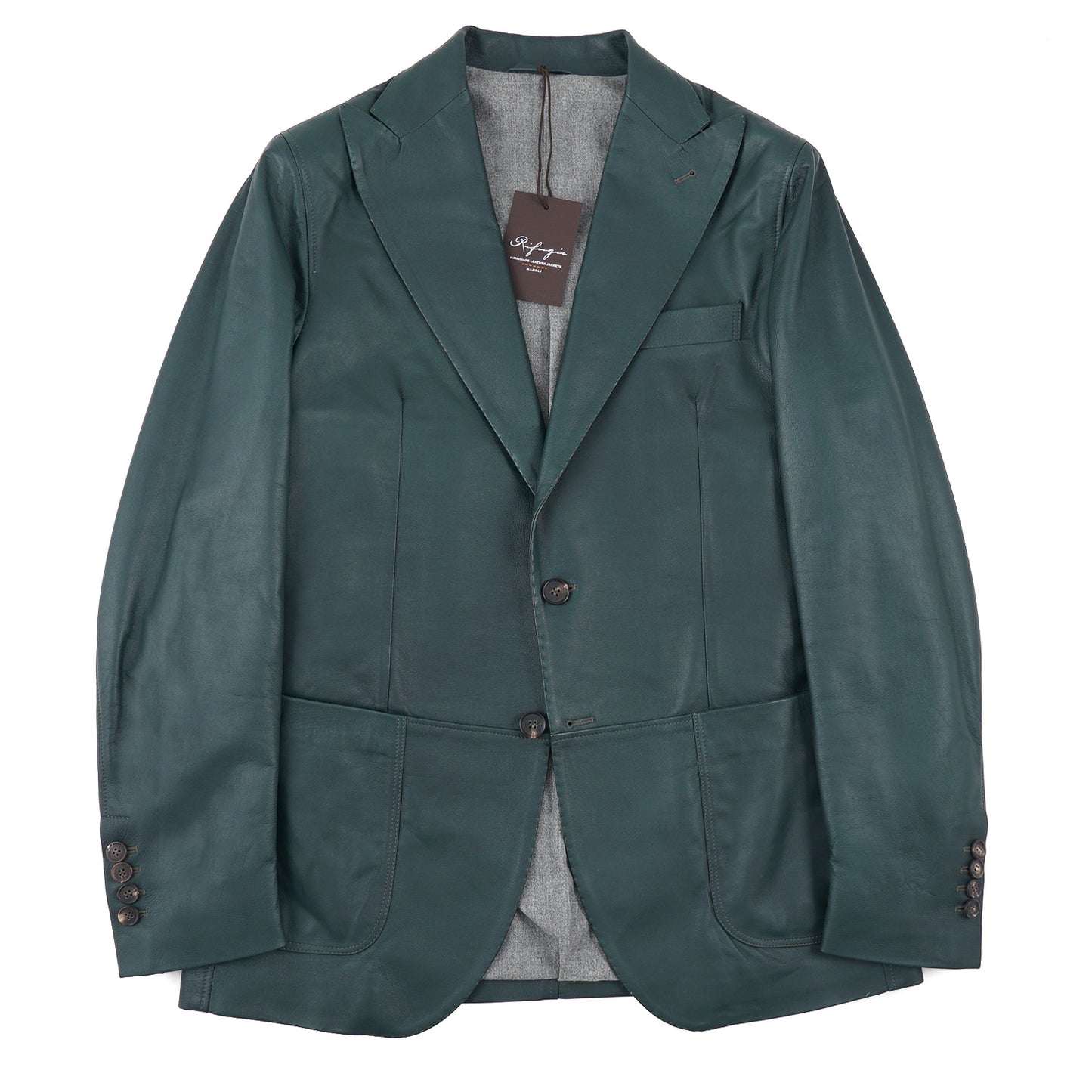 Rifugio Bottle Green Leather Blazer - Top Shelf Apparel