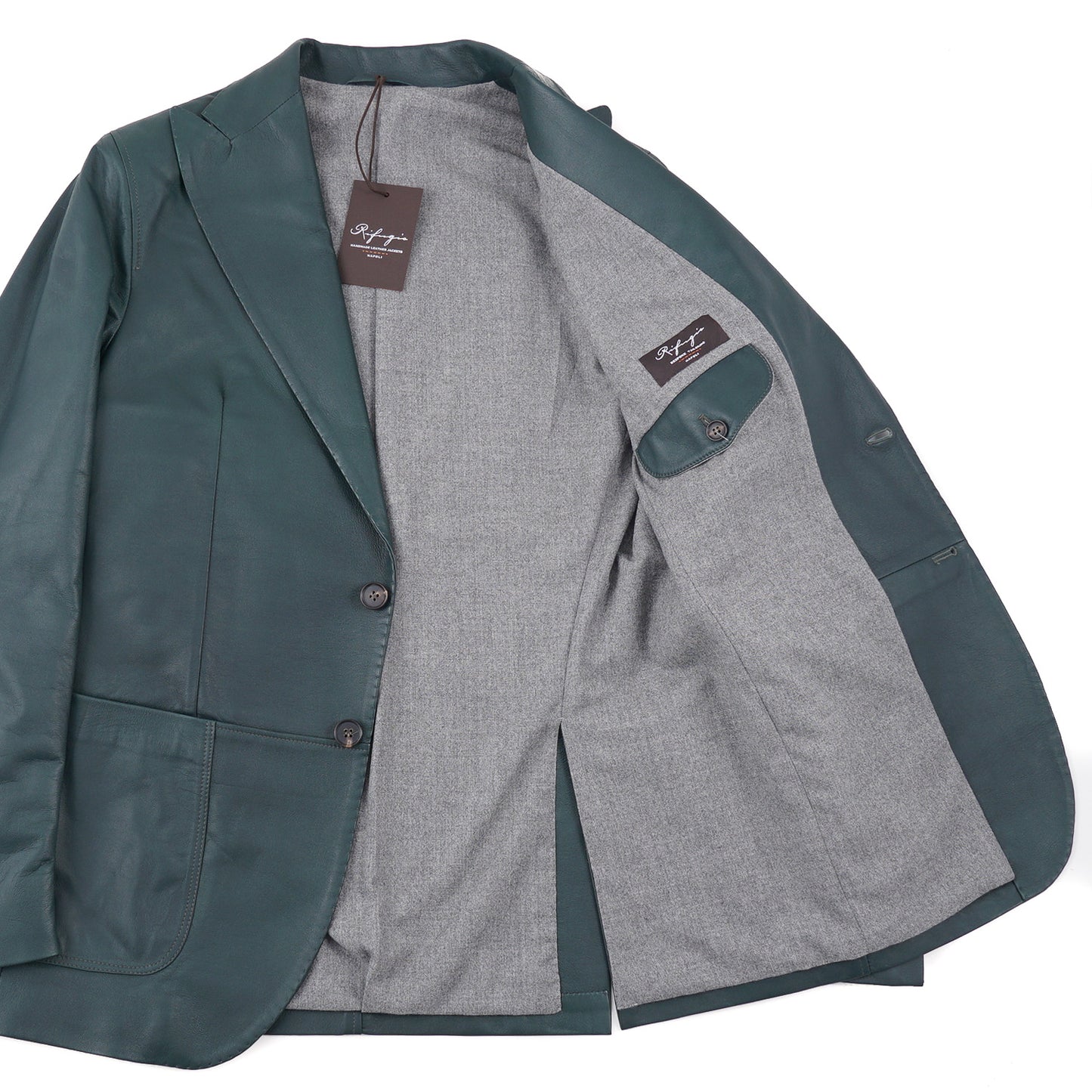 Rifugio Bottle Green Leather Blazer - Top Shelf Apparel