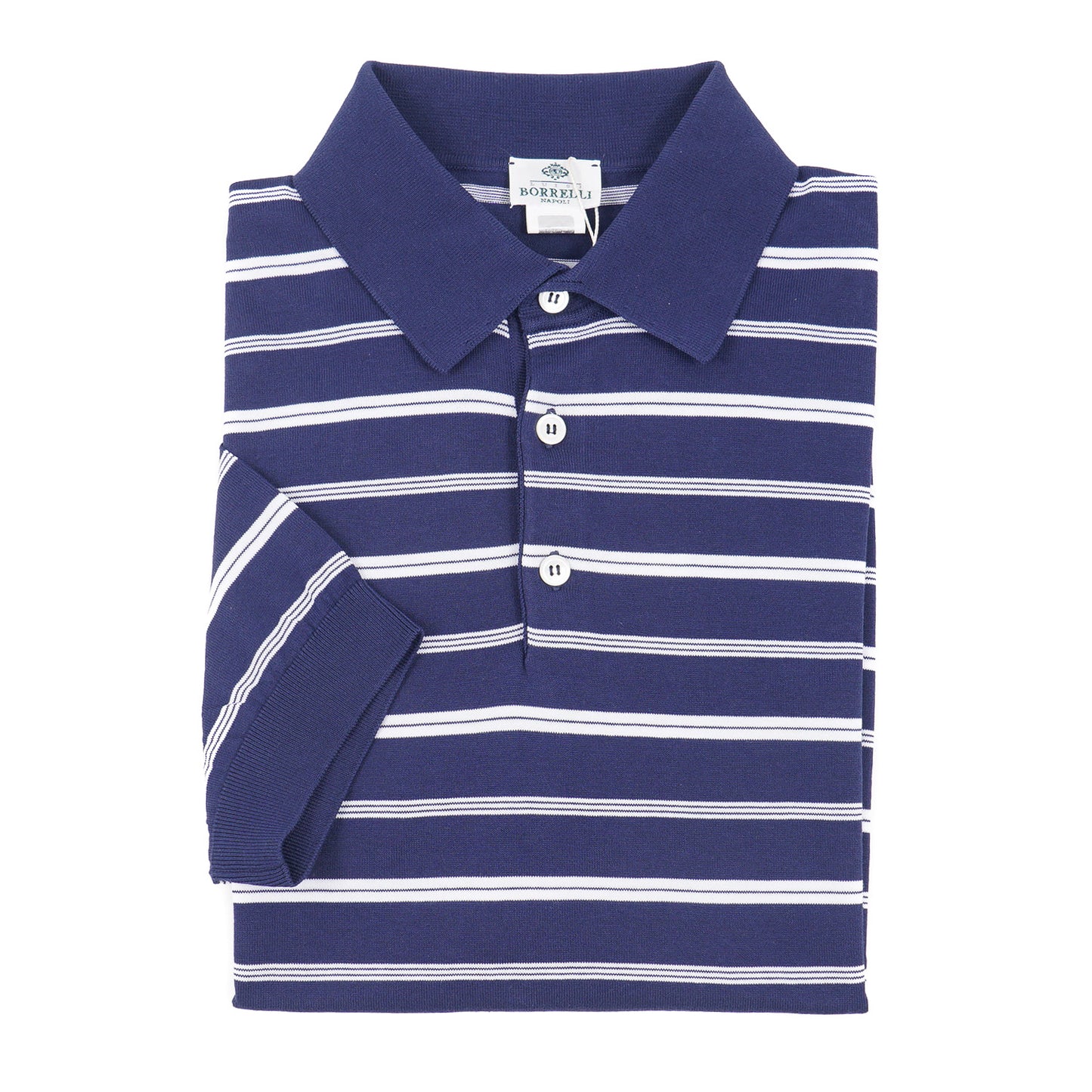 Luigi Borrelli Striped Cotton Polo Shirt - Top Shelf Apparel