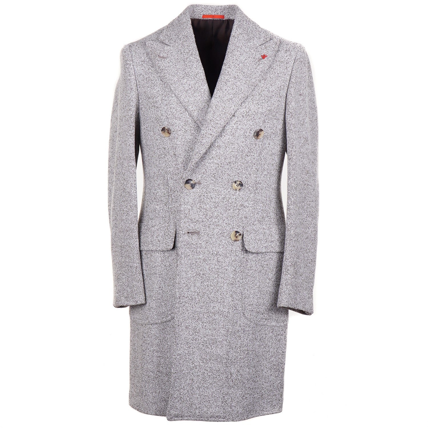 Isaia Slim-Fit Patterned Wool Overcoat - Top Shelf Apparel