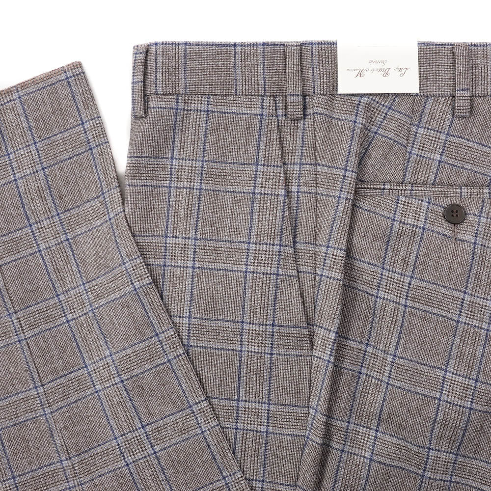 L.B.M. 1911 Brown-Blue Check Wool Pants - Top Shelf Apparel