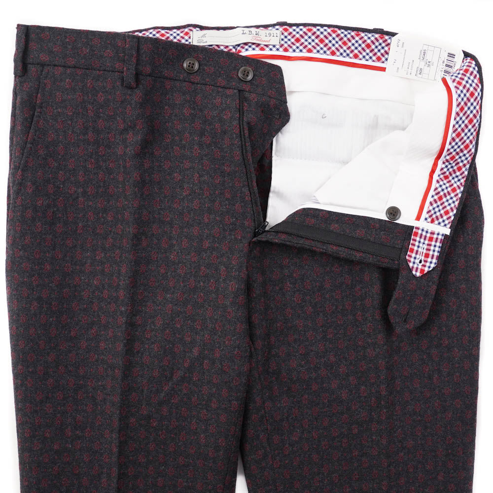 L.B.M. 1911 Gray-Burgundy Jacquard Wool Pants - Top Shelf Apparel