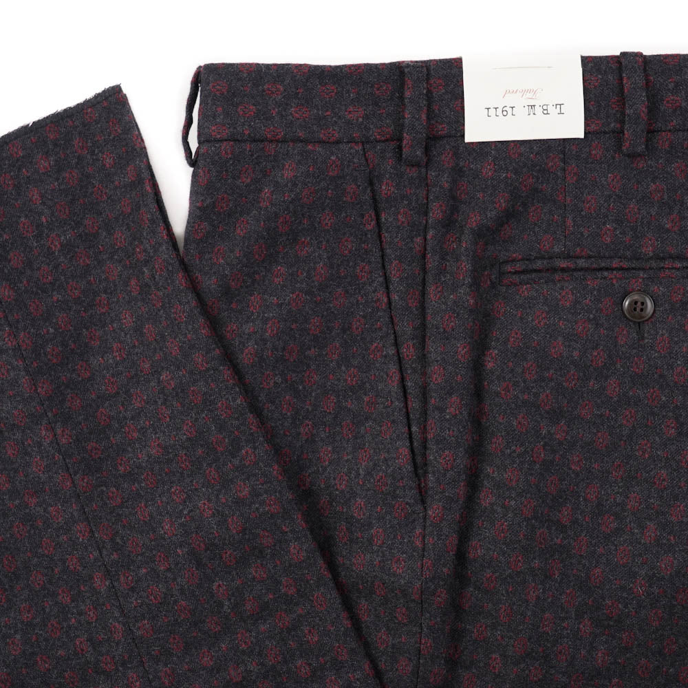 L.B.M. 1911 Gray-Burgundy Jacquard Wool Pants - Top Shelf Apparel