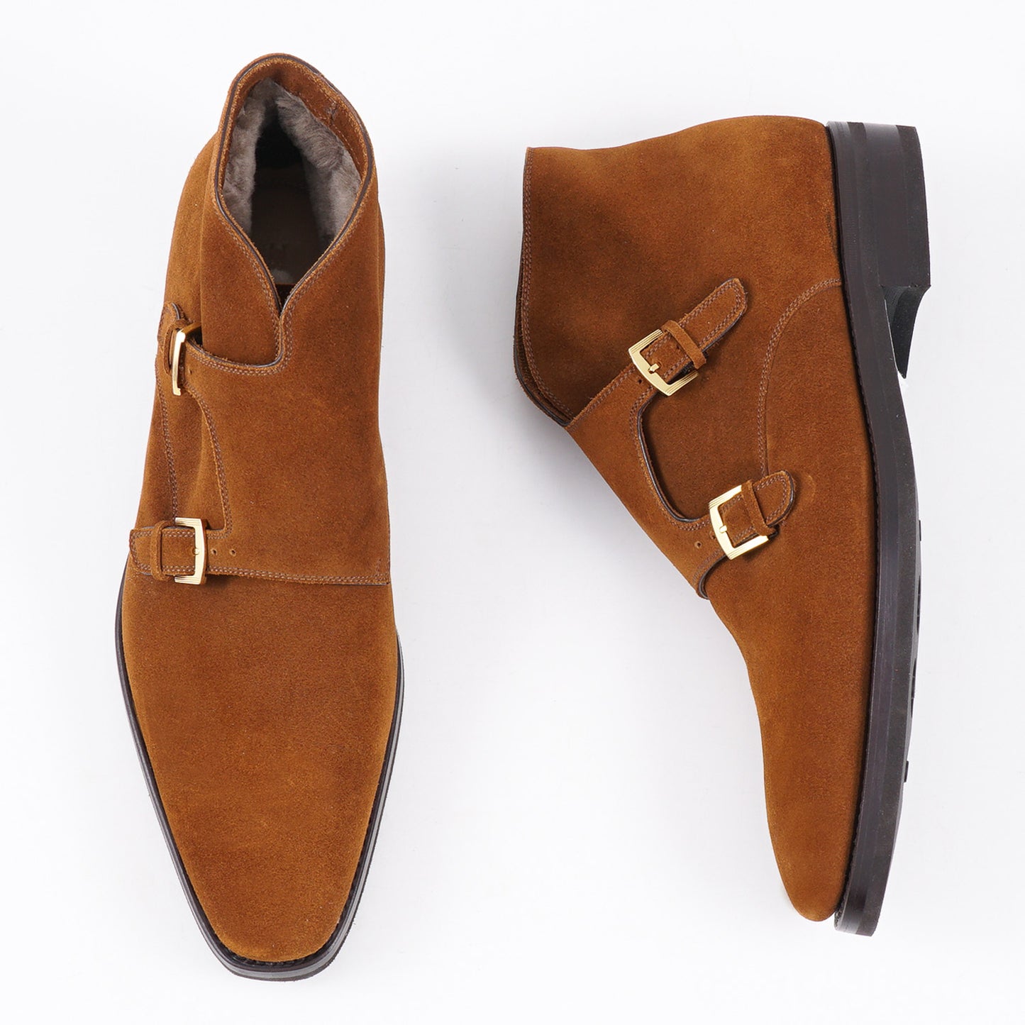 Kiton Shearling-Lined Suede Ankle Boots - Top Shelf Apparel