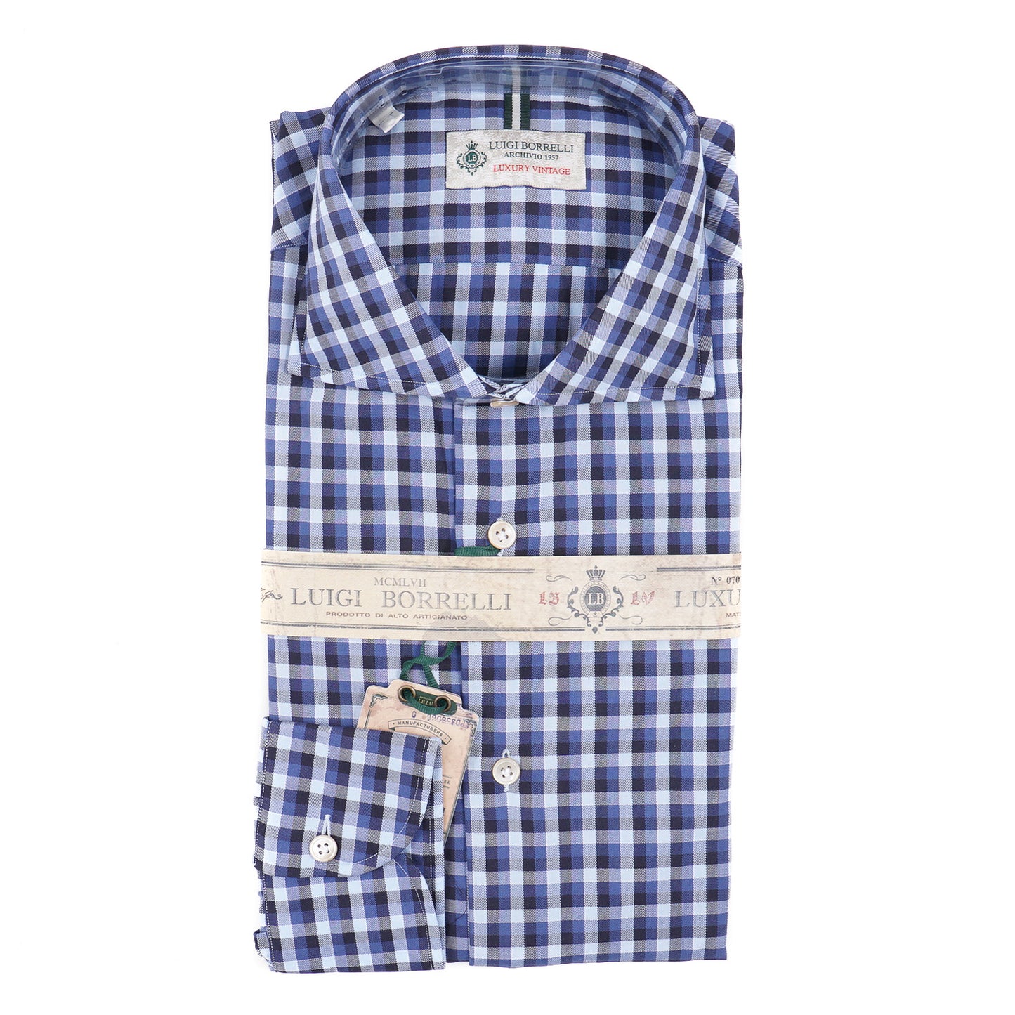 Luigi Borrelli Layered Check Cotton Shirt - Top Shelf Apparel