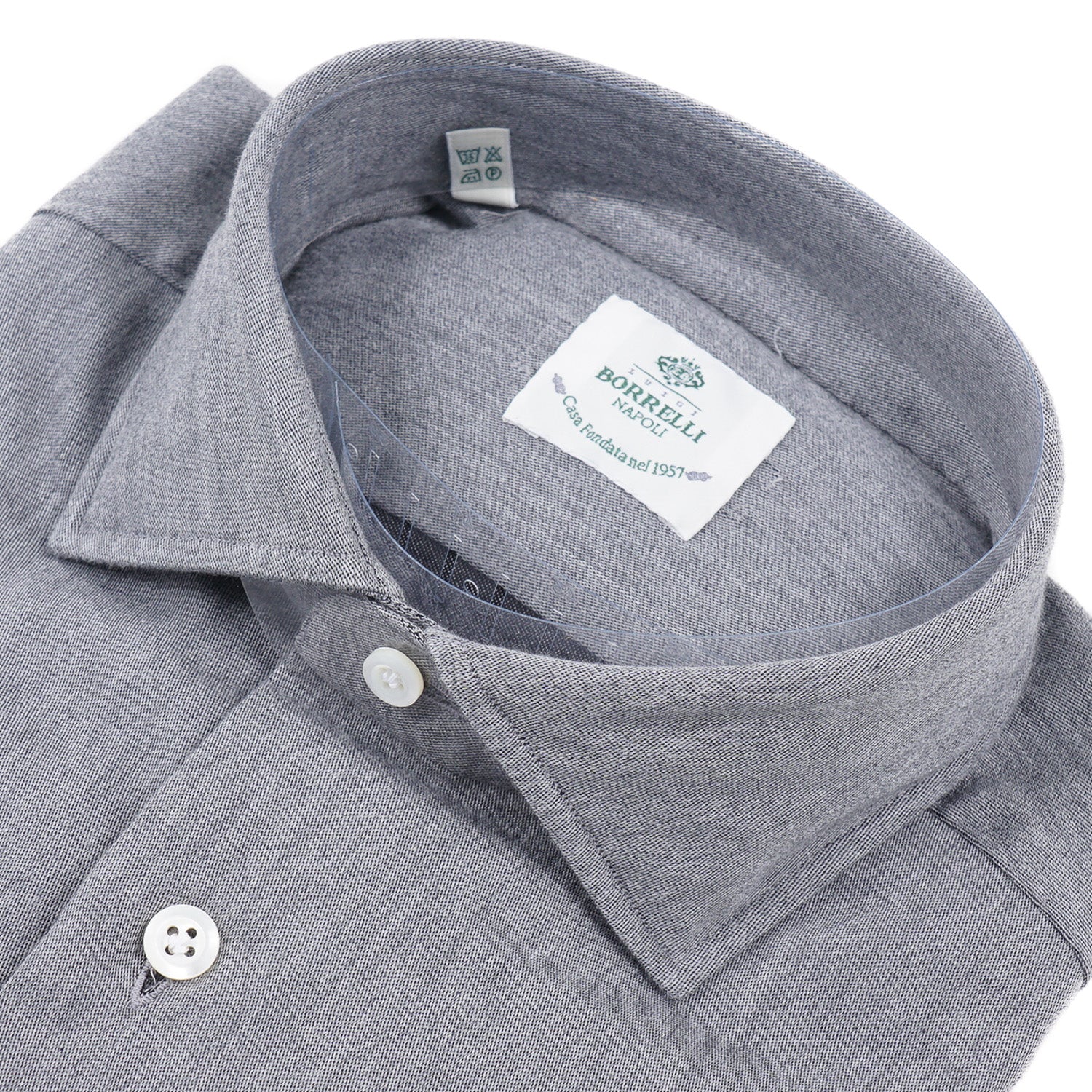 Luigi Borrelli Woven Gray Cotton Shirt - Top Shelf Apparel