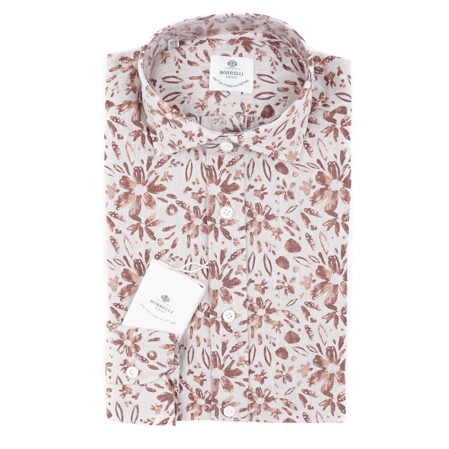 Luigi Borrelli Floral Print Linen-Cotton Shirt - Top Shelf Apparel