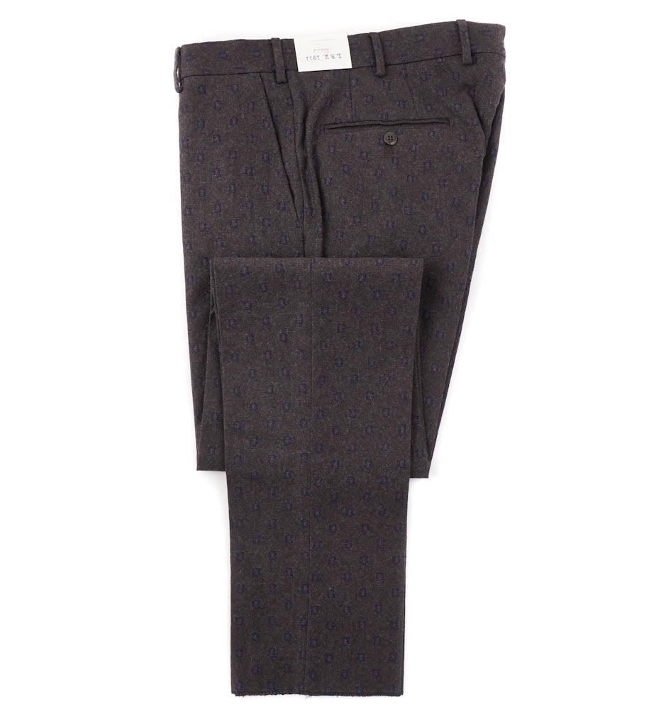 L.B.M. 1911 Brown-Blue Jacquard Wool Pants - Top Shelf Apparel