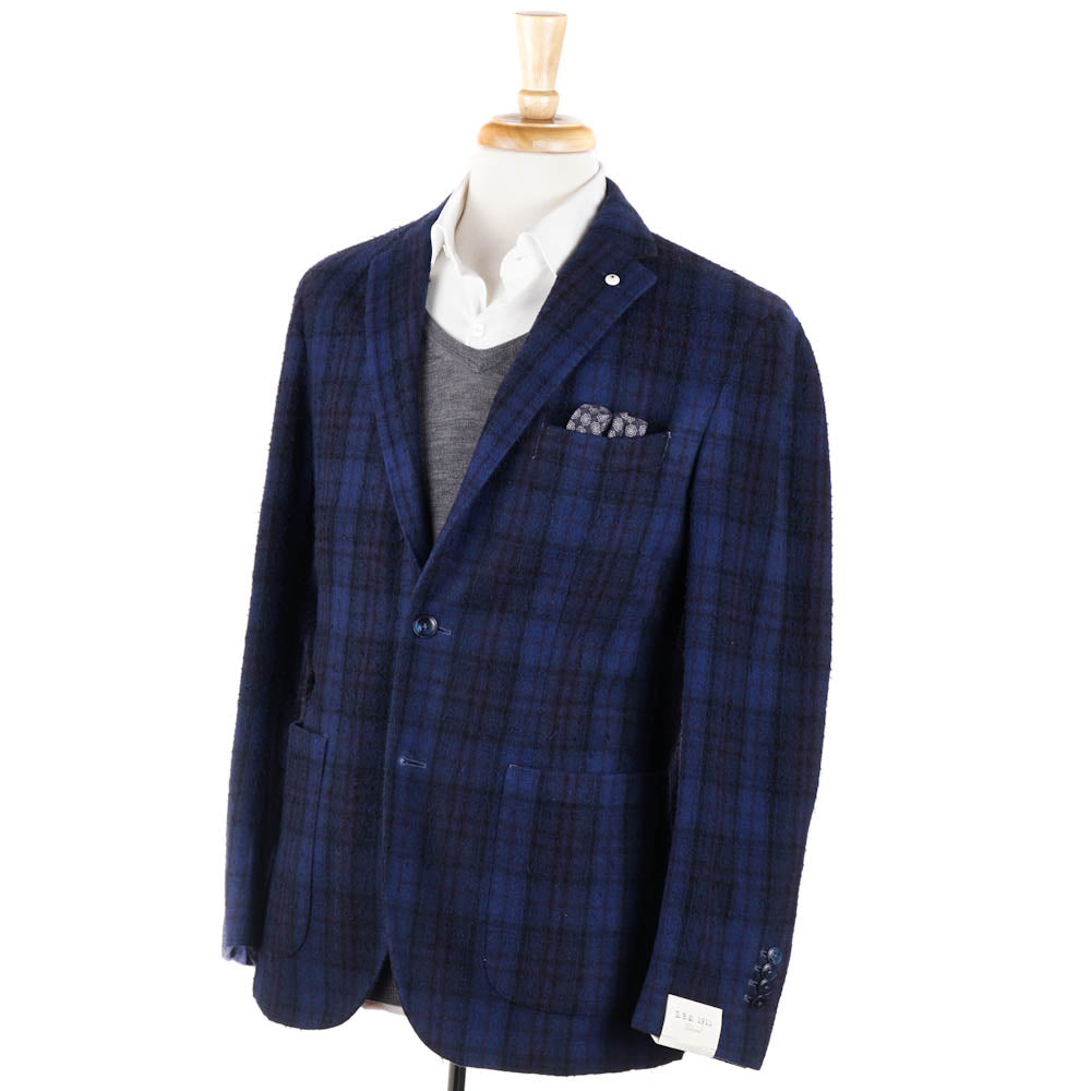 L.B.M. 1911 Blue Check Washed Wool Sport Coat - Top Shelf Apparel