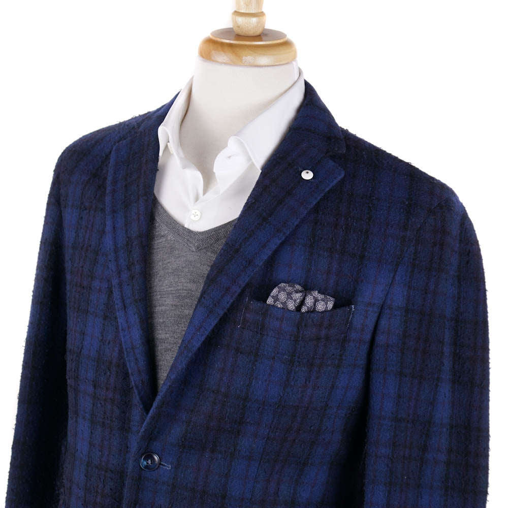 L.B.M. 1911 Blue Check Washed Wool Sport Coat - Top Shelf Apparel