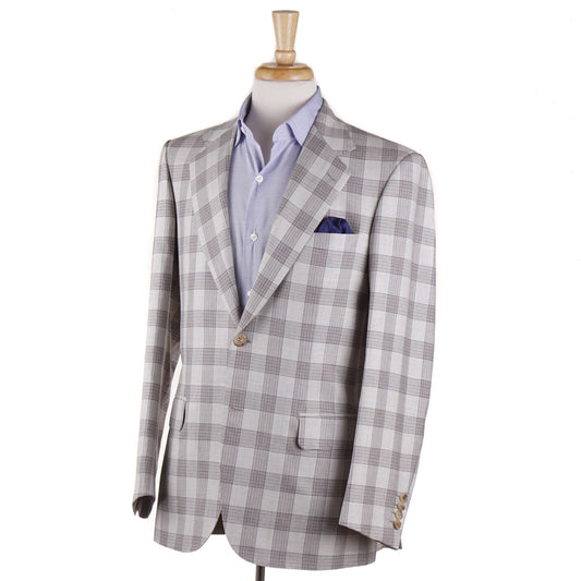 Brioni Pale Gray Check Wool-Silk-Linen Sport Coat - Top Shelf Apparel