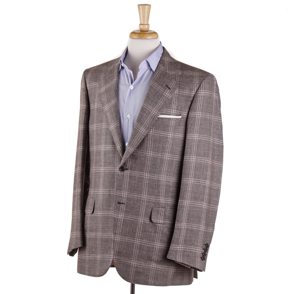 Brioni Dove Beige Check Wool-Silk-Linen Sport Coat - Top Shelf Apparel