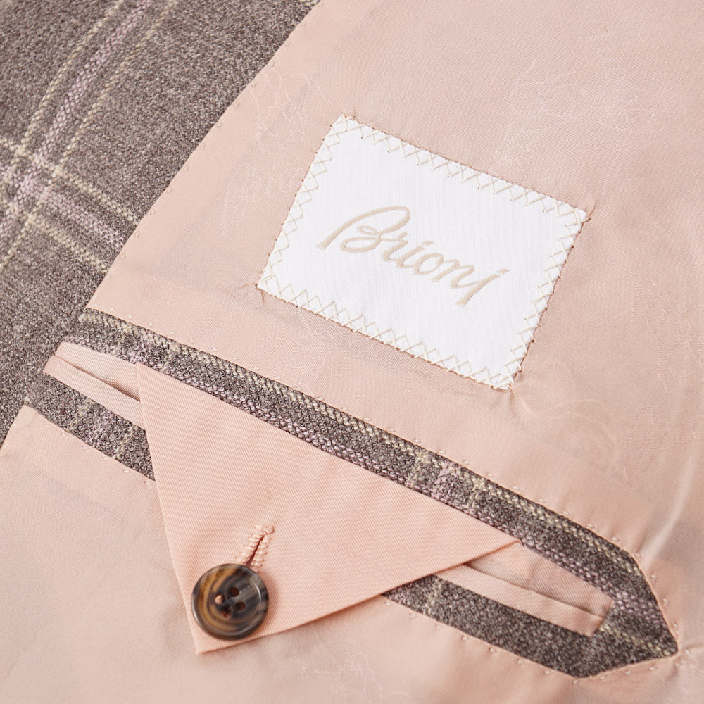 Brioni Dove Beige Check Wool-Silk-Linen Sport Coat - Top Shelf Apparel