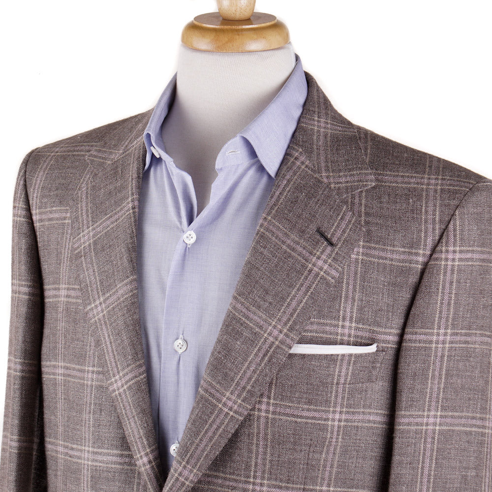 Brioni Dove Beige Check Wool-Silk-Linen Sport Coat - Top Shelf Apparel