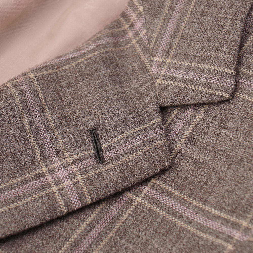 Brioni Dove Beige Check Wool-Silk-Linen Sport Coat - Top Shelf Apparel