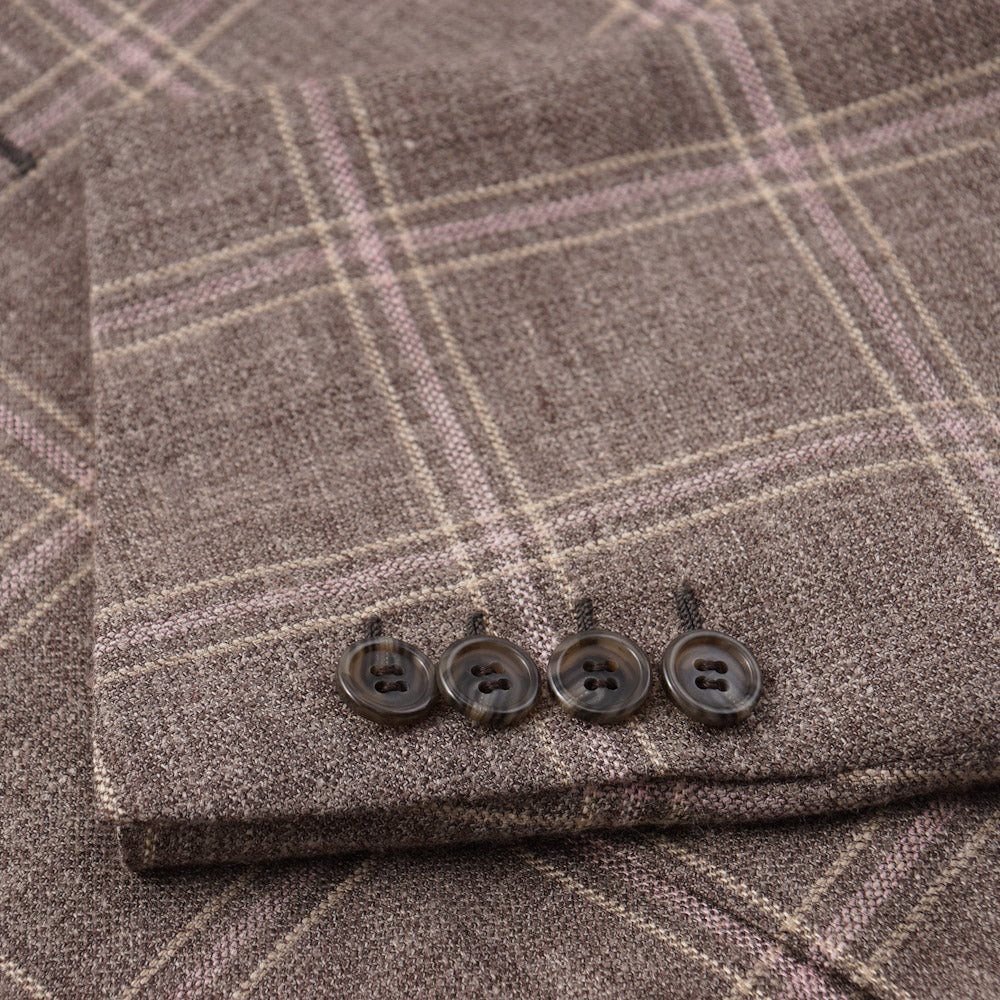 Brioni Dove Beige Check Wool-Silk-Linen Sport Coat - Top Shelf Apparel