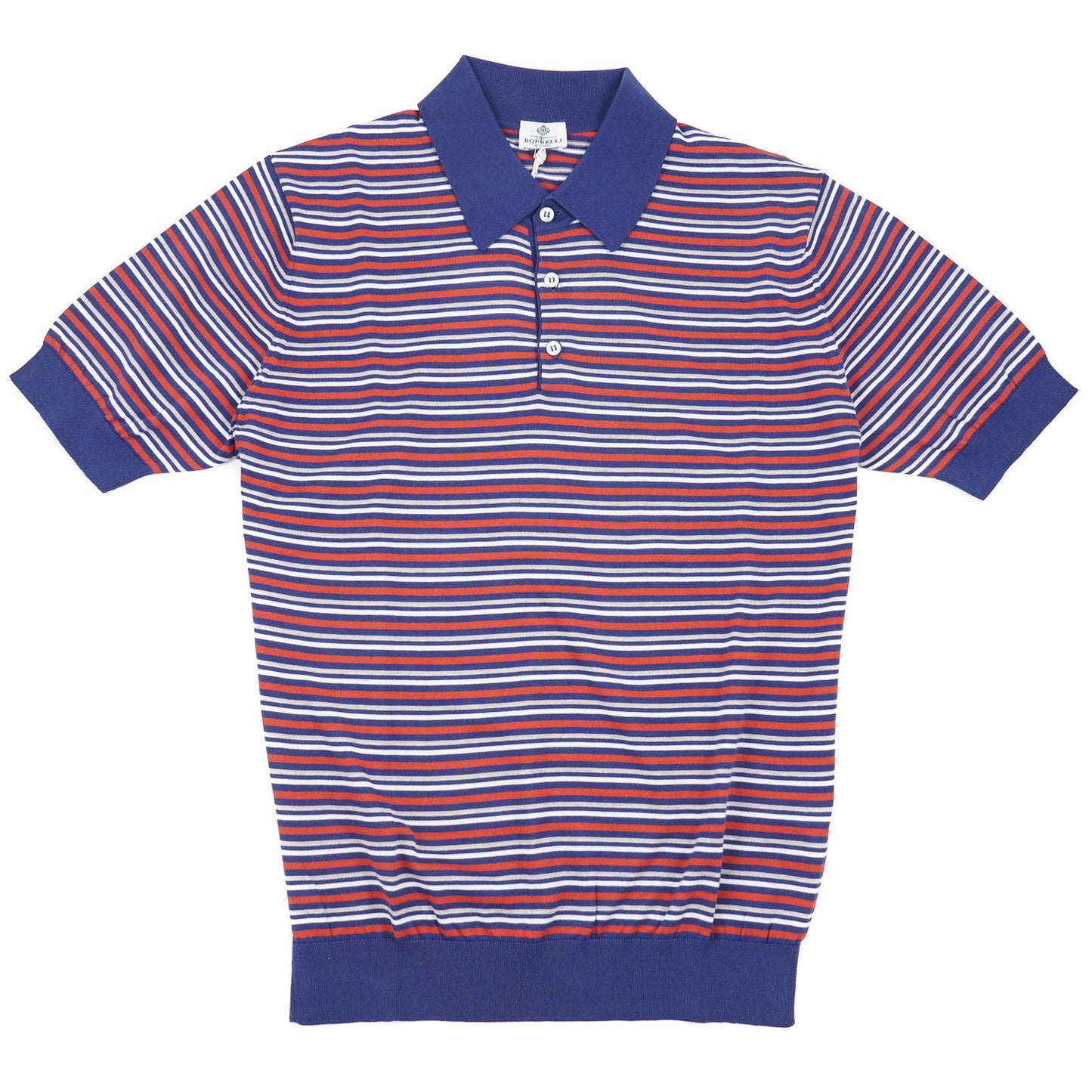 Luigi Borrelli Striped Cotton Polo Shirt - Top Shelf Apparel