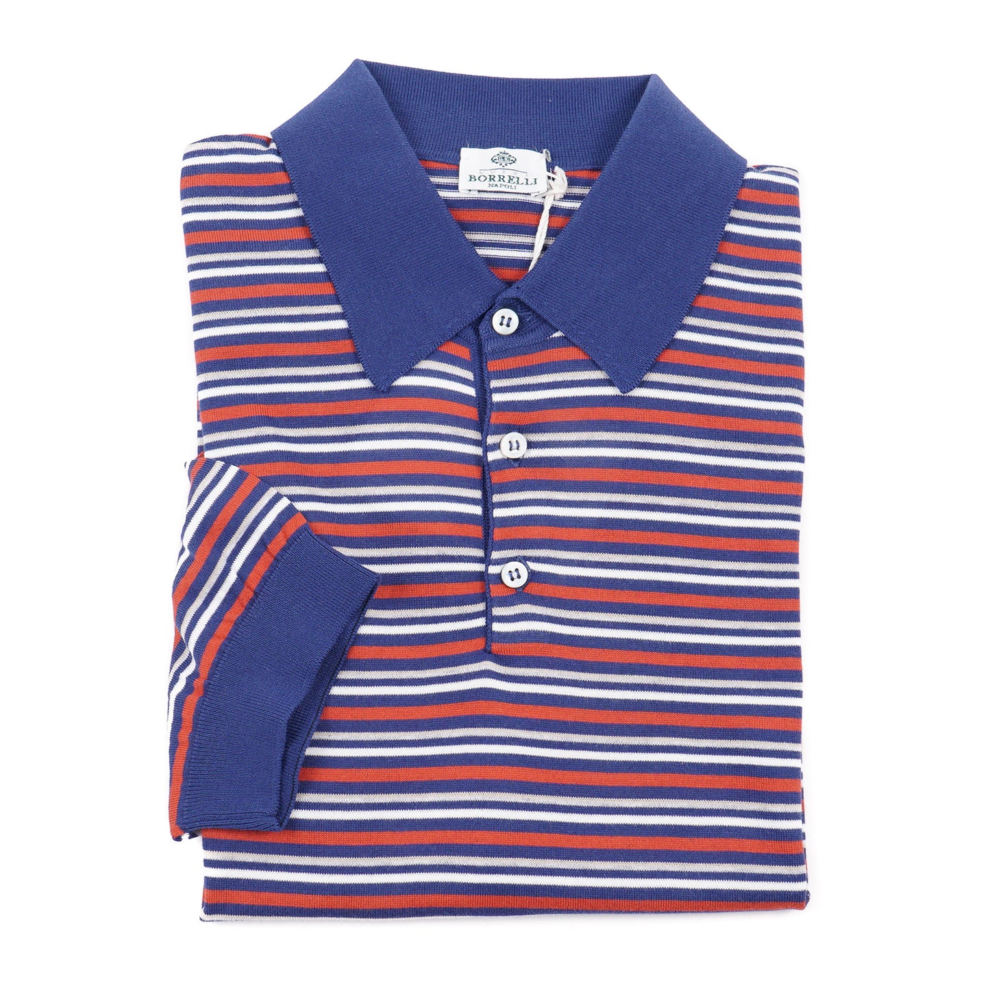 Luigi Borrelli Striped Cotton Polo Shirt - Top Shelf Apparel