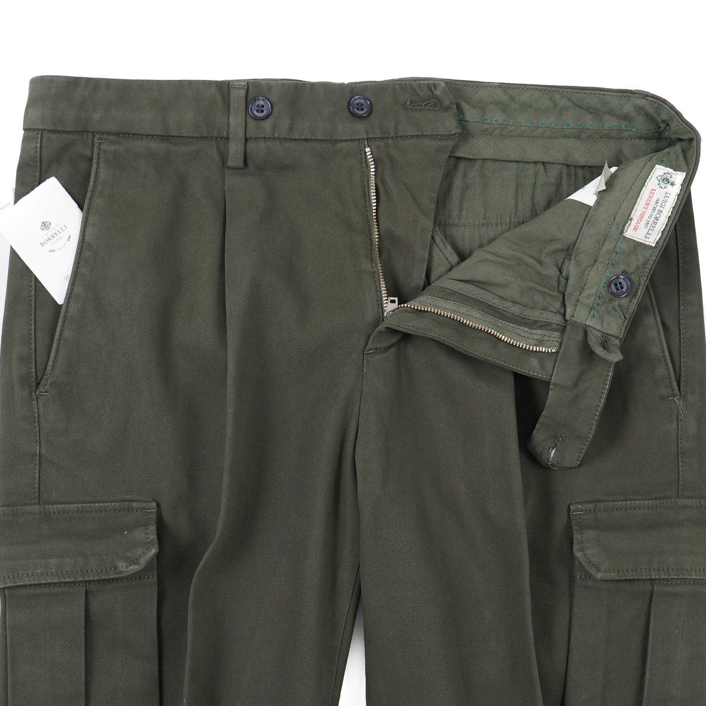 Luigi Borrelli Twill Cotton Pants with Cargo Pockets - Top Shelf Apparel