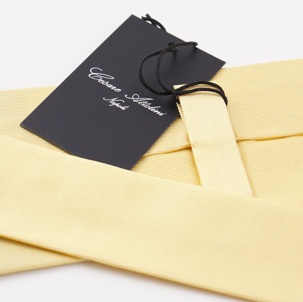 Cesare Attolini Light Yellow Twill Silk Tie - Top Shelf Apparel