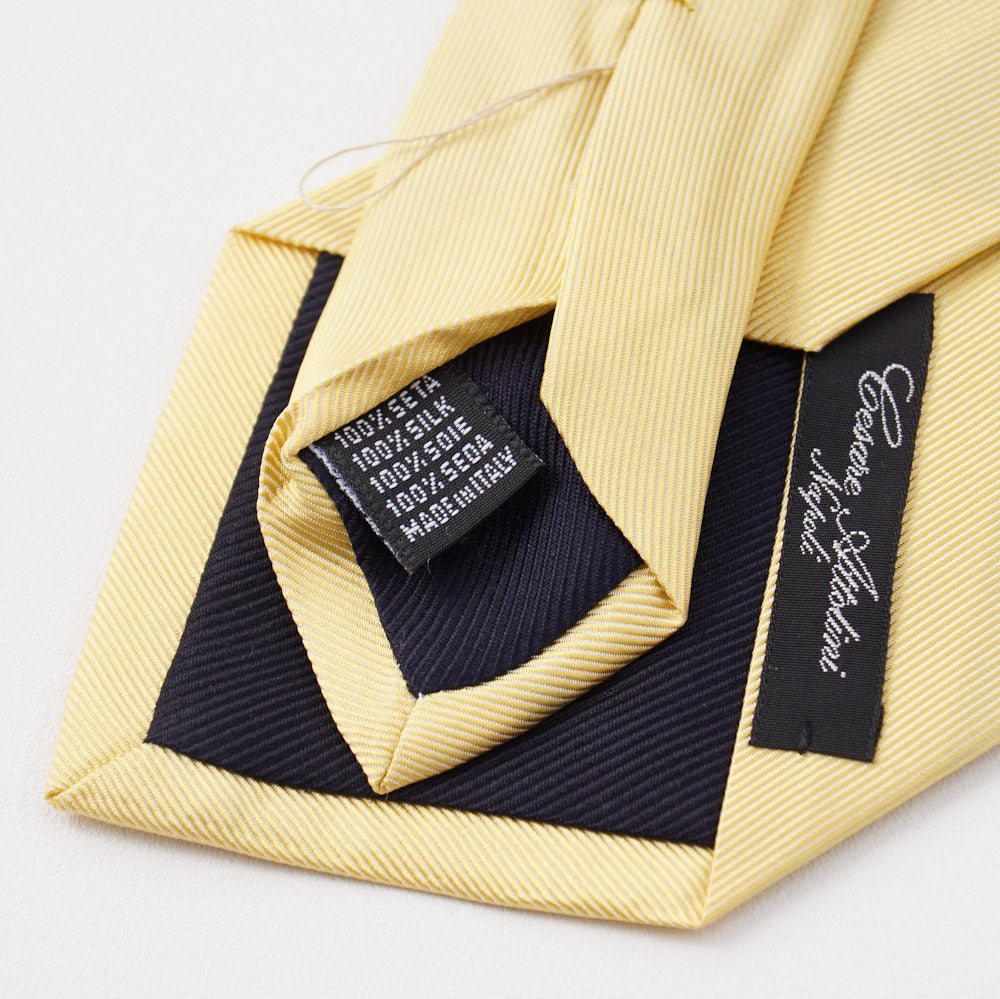 Cesare Attolini Light Yellow Twill Silk Tie - Top Shelf Apparel
