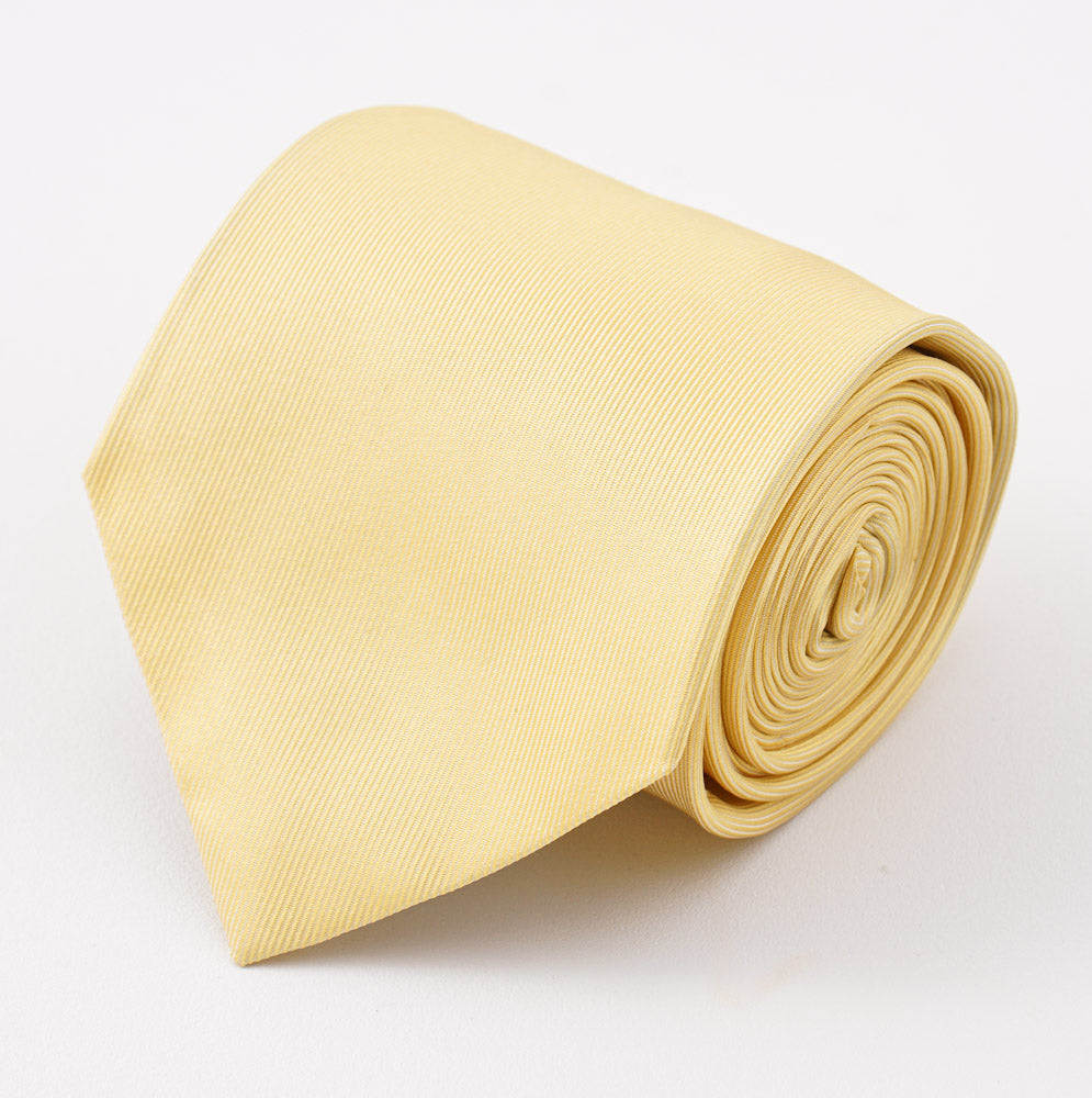 Cesare Attolini Light Yellow Twill Silk Tie - Top Shelf Apparel