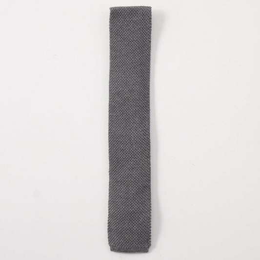 Brunello Cucinelli Medium Gray Knit Cotton Tie - Top Shelf Apparel