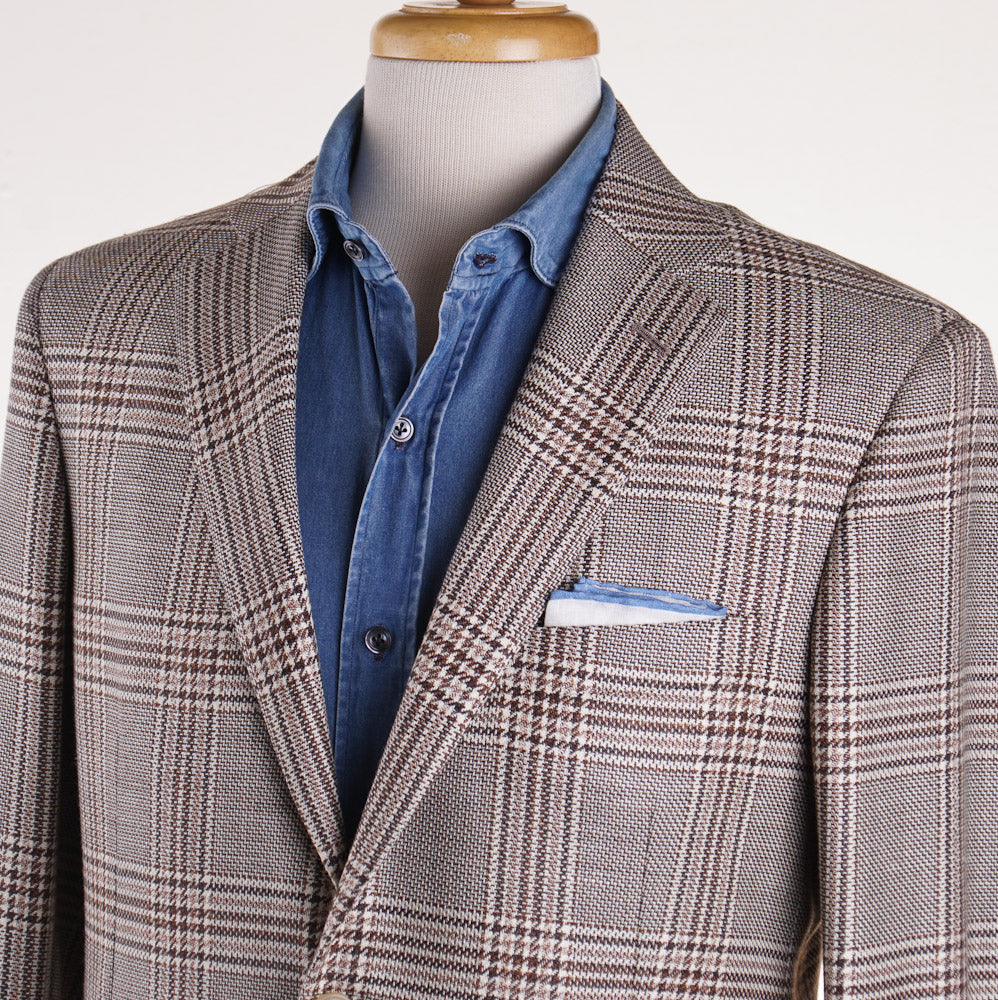 Belvest Brown Check Wool-Silk-Linen Sport Coat - Top Shelf Apparel