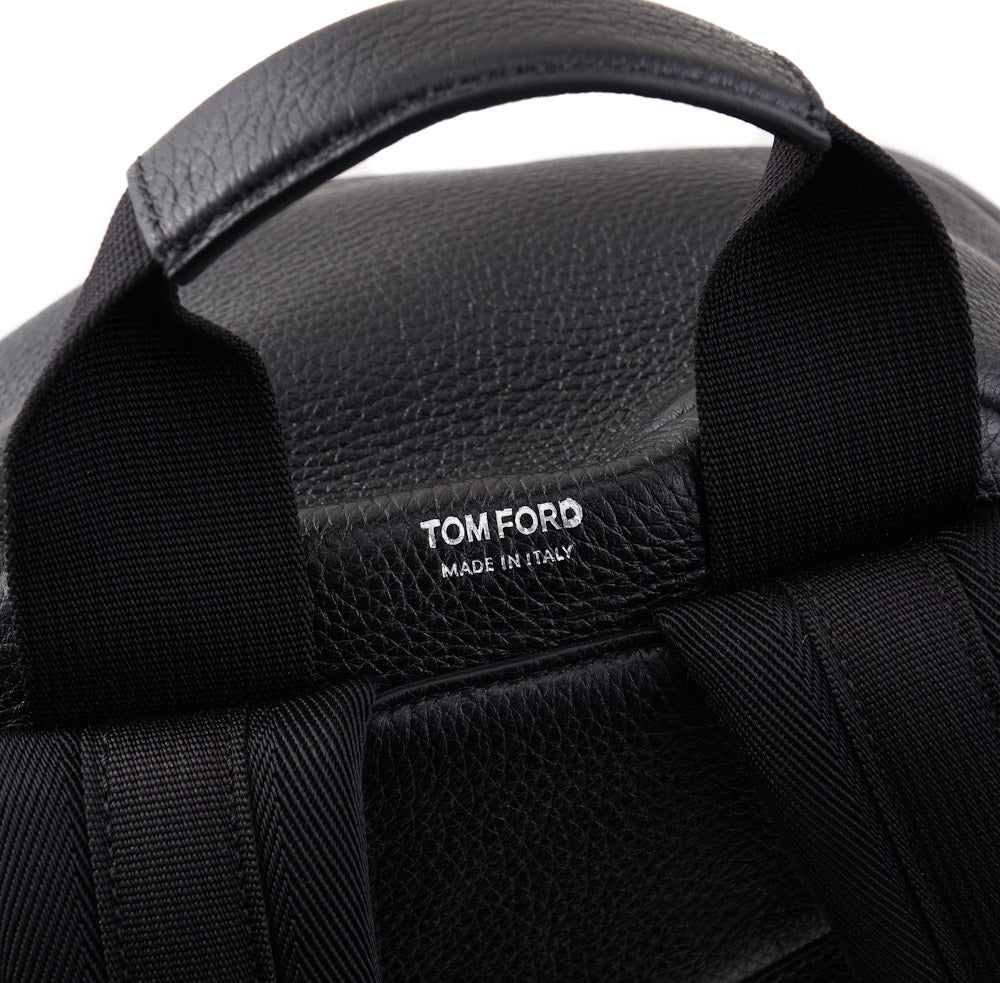 Tom Ford Black Grained Leather Buckley Backpack - Top Shelf Apparel