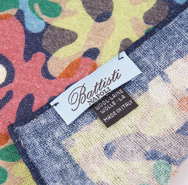 Battisti Multicolor Camo Wool Pocket Square - Top Shelf Apparel