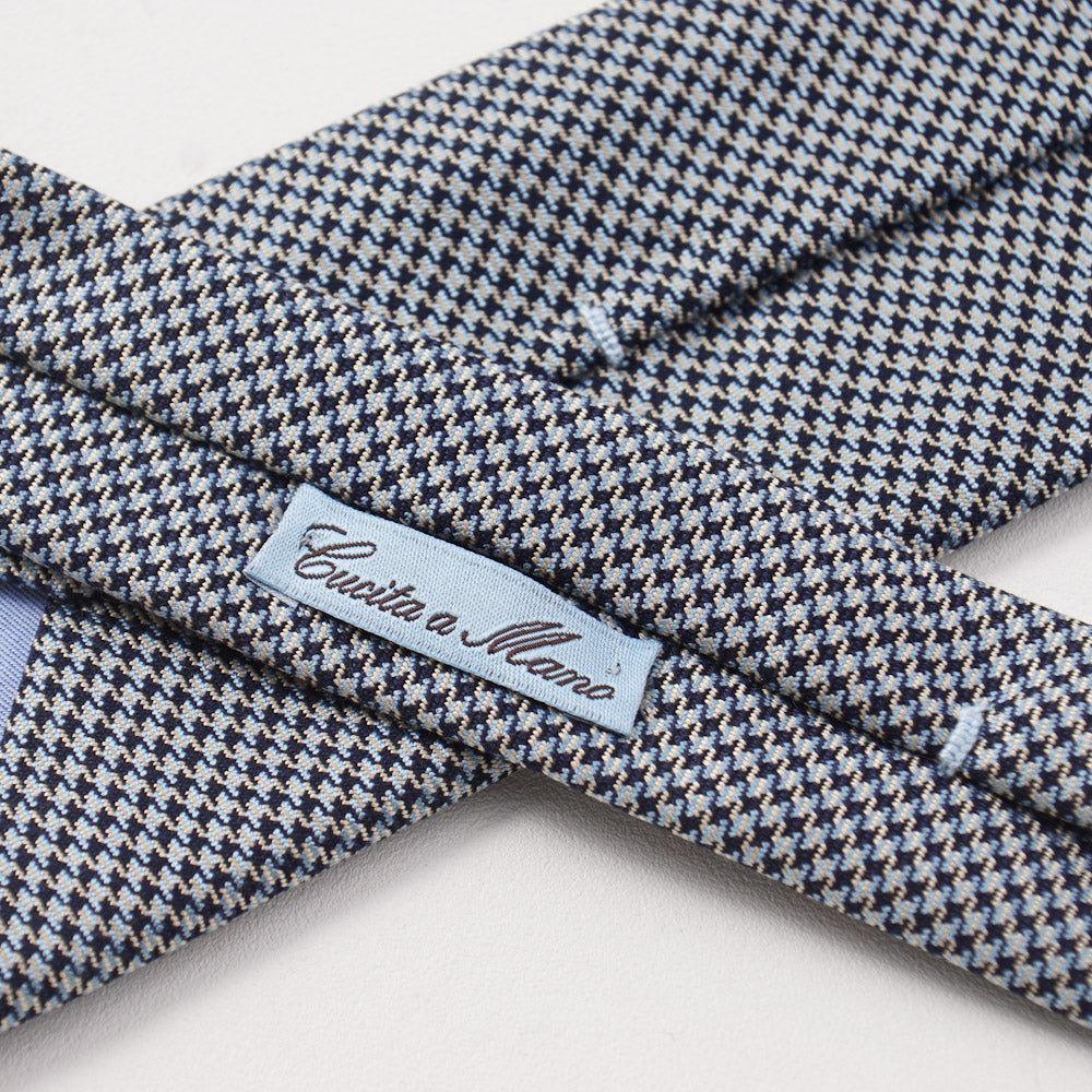 Battisti Napoli Houndstooth Check Wool Tie - Top Shelf Apparel