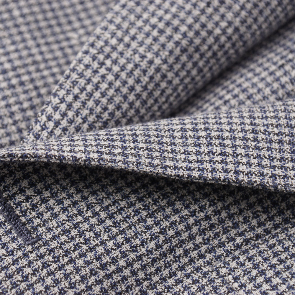 Belvest Blue Houndstooth Linen-Cotton Sport Coat - Top Shelf Apparel