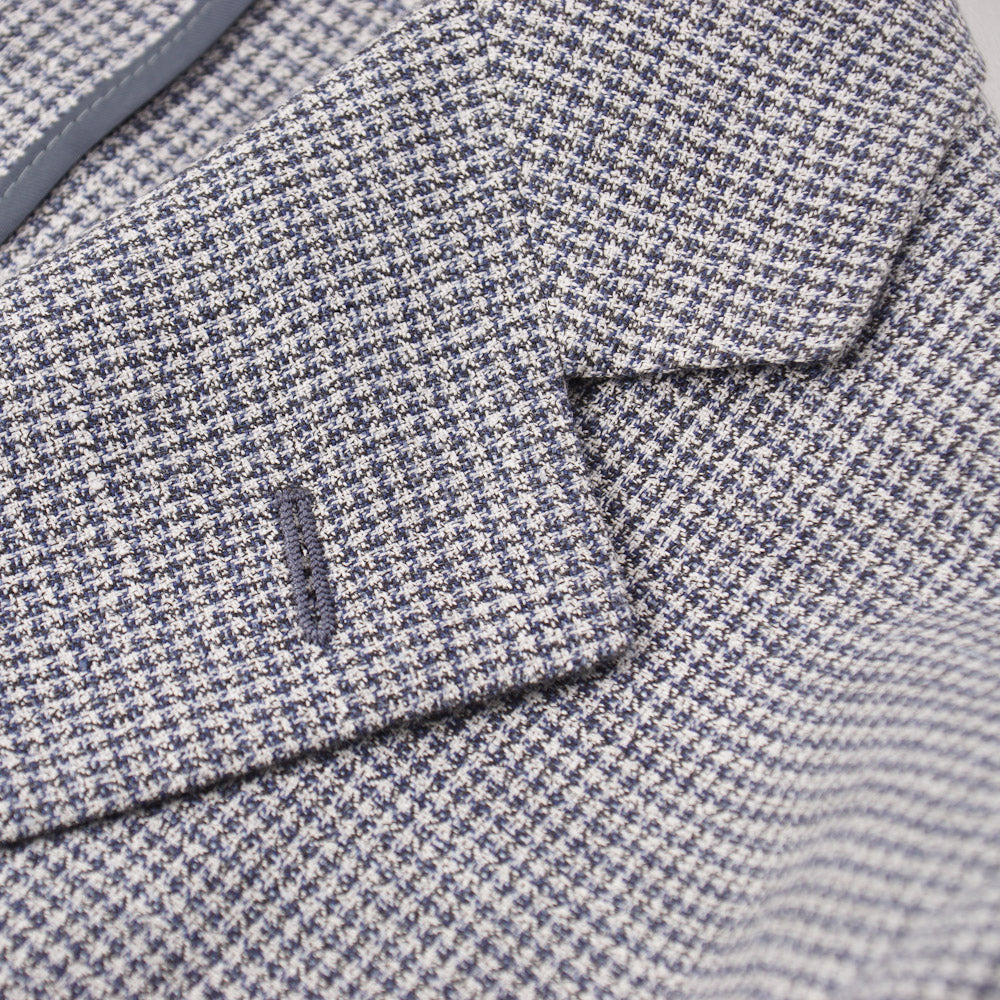 Belvest Blue Houndstooth Linen-Cotton Sport Coat - Top Shelf Apparel